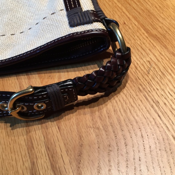 Coach mini straw bag with braid leather handle - Picture 2 of 3